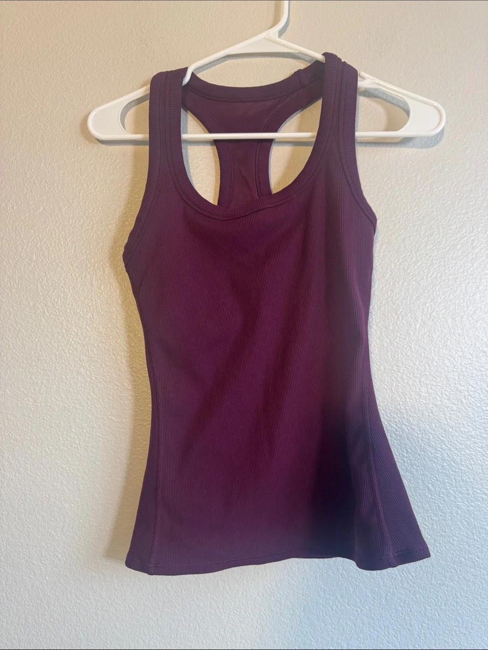 ALO Racerback Rib Tank in Burgundy - XS